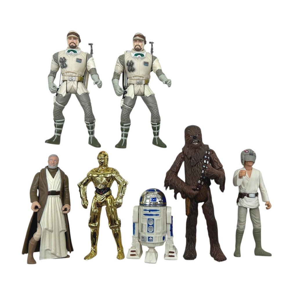 Star Wars Power of the Force Action Figure Lot Kenner 1995-1998 7pc C-3PO R2-D2